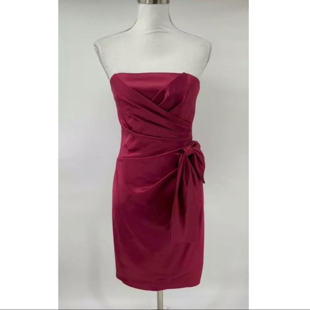 WHBM Strapless Sheath Bow Dress Pink - Picture 2 of 6